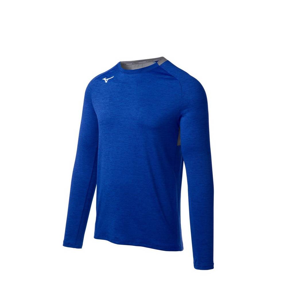 Mizuno Men's Alpha Long Sleeve Tops Royal (530051-SBX)